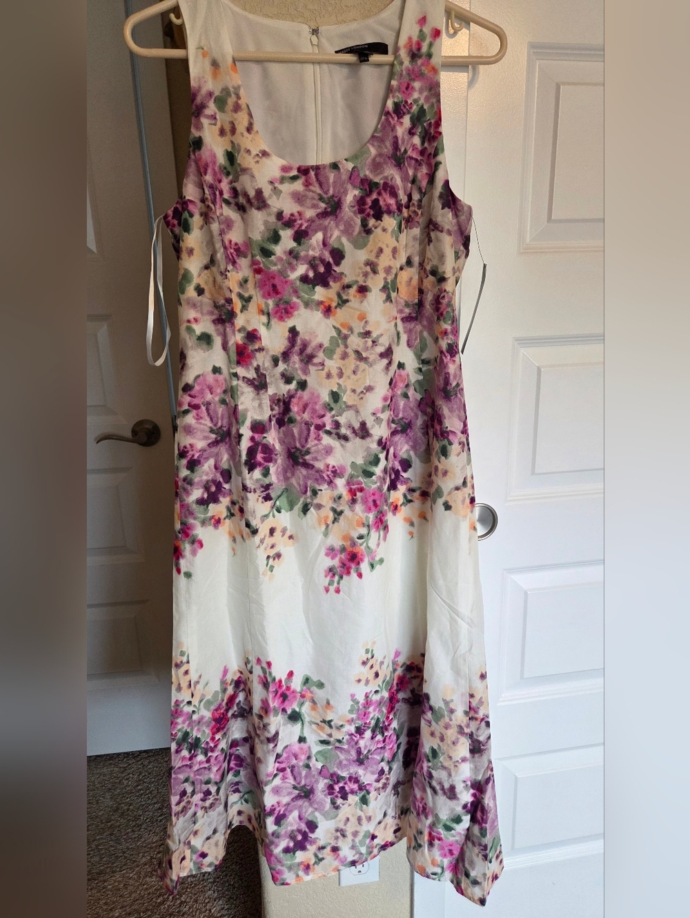 Maggy London Floral Maxi Dress in White and Purple
